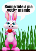 Joyeux lapin pour la f&ecirc;te de mamie